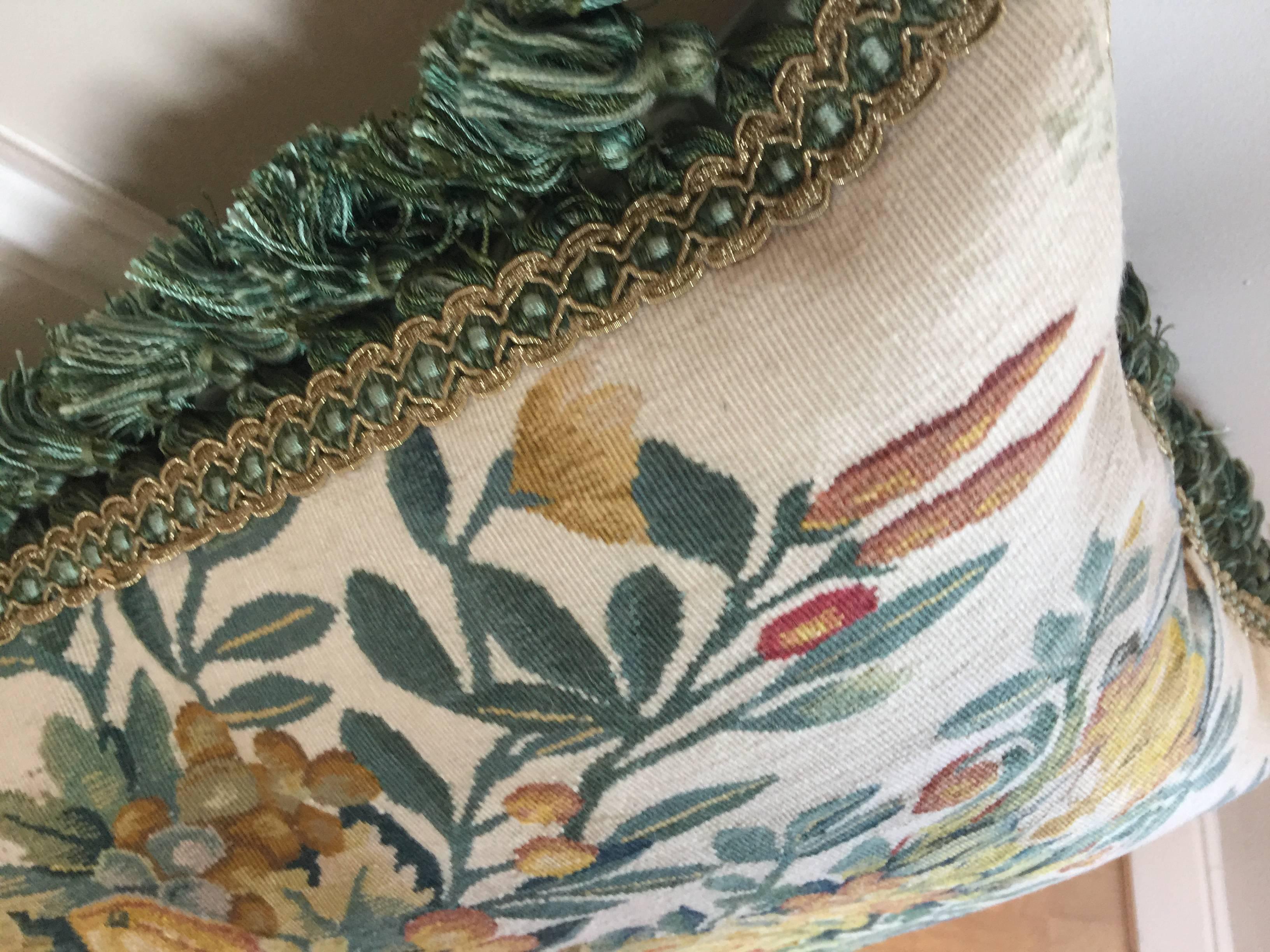 Needlework Large Decorative French Tapestry Velvet Pillow Cushion Cover