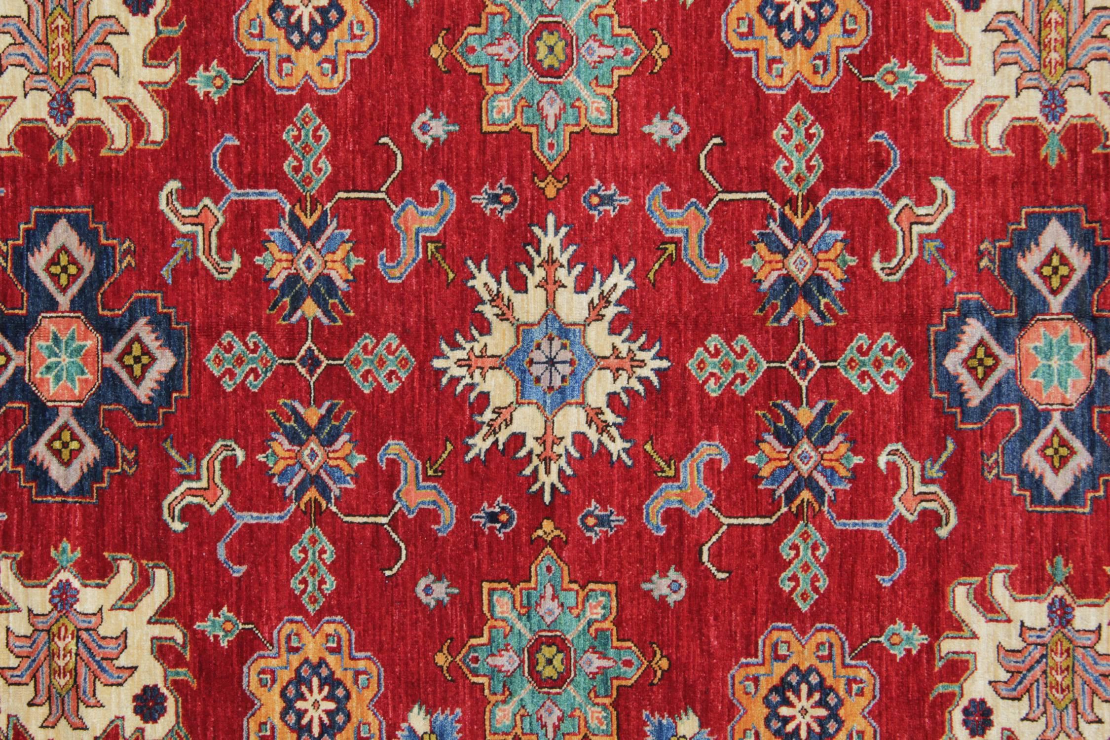 Afghan Oriental Rugs, Handmade Carpet Kazak Rugs, Traditional Rugs for Sale For Sale