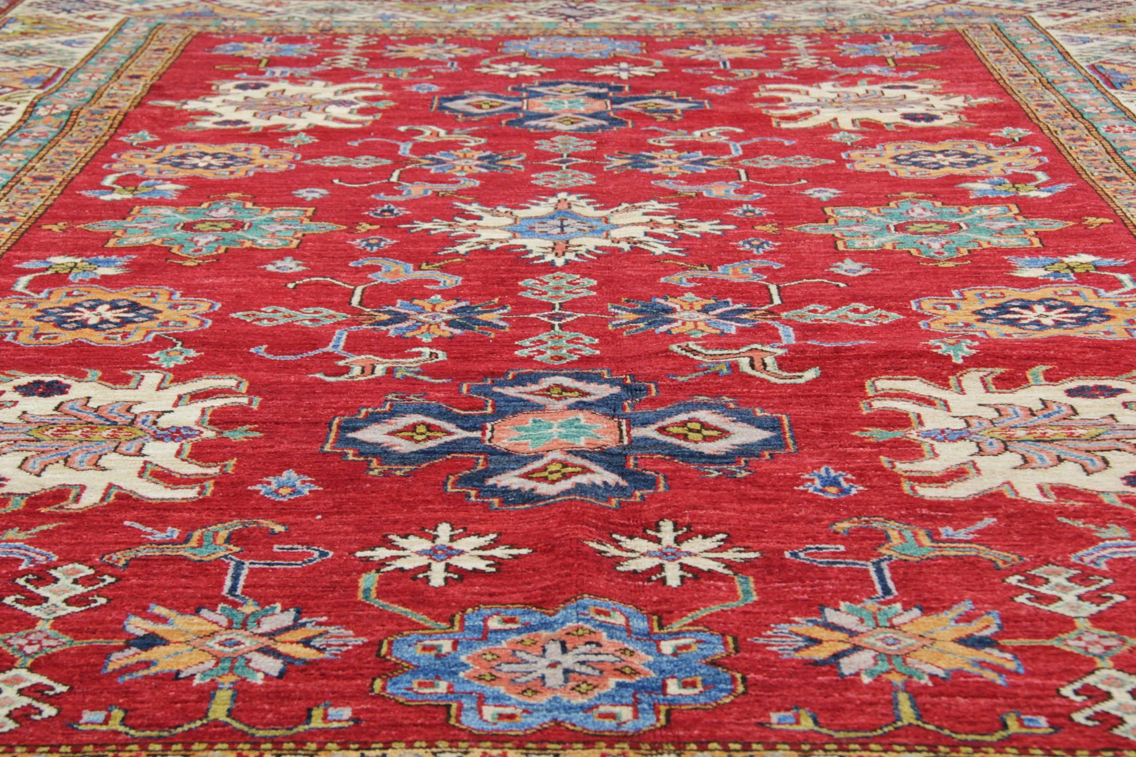 Teinture végétale Tapis orientaux, tapis Kazak faits main, tapis traditionnels à vendre en vente