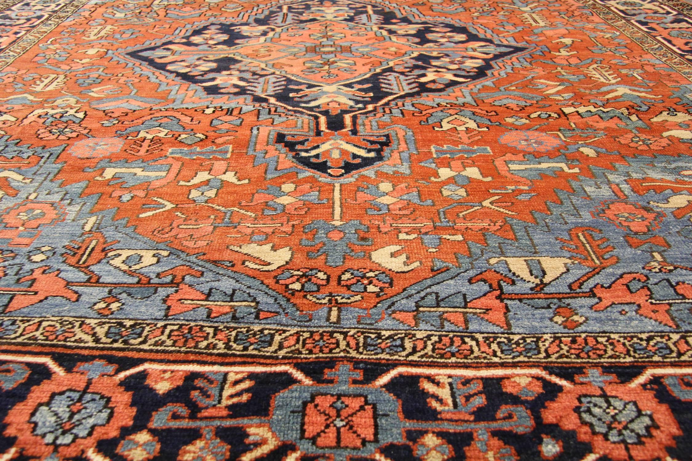 Wool Antique Persian Rugs, Carpet Rug from Heriz