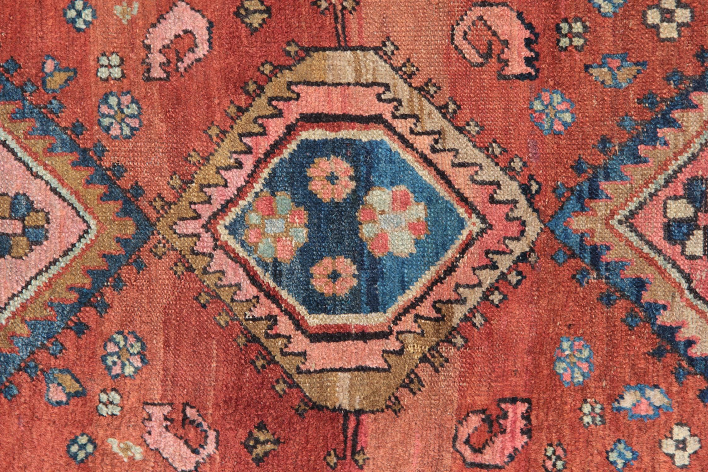 Vegetable Dyed Antique Carpet Runners, Persian Rugs and Runners from Heriz