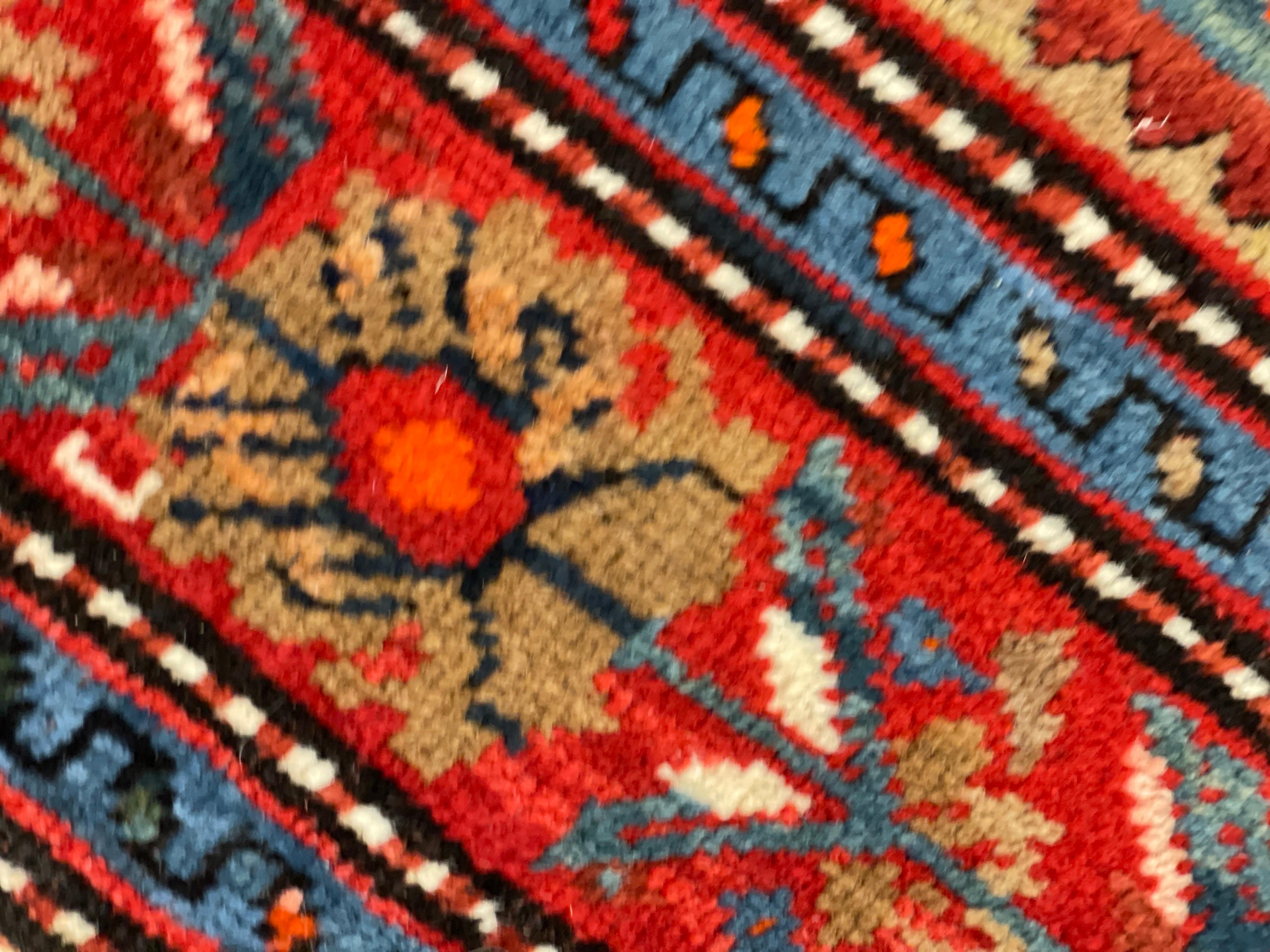 Antique Rugs Caucasian Karabagh, Red Floor Rugs, Animal Design Handmade Carpet For Sale 2