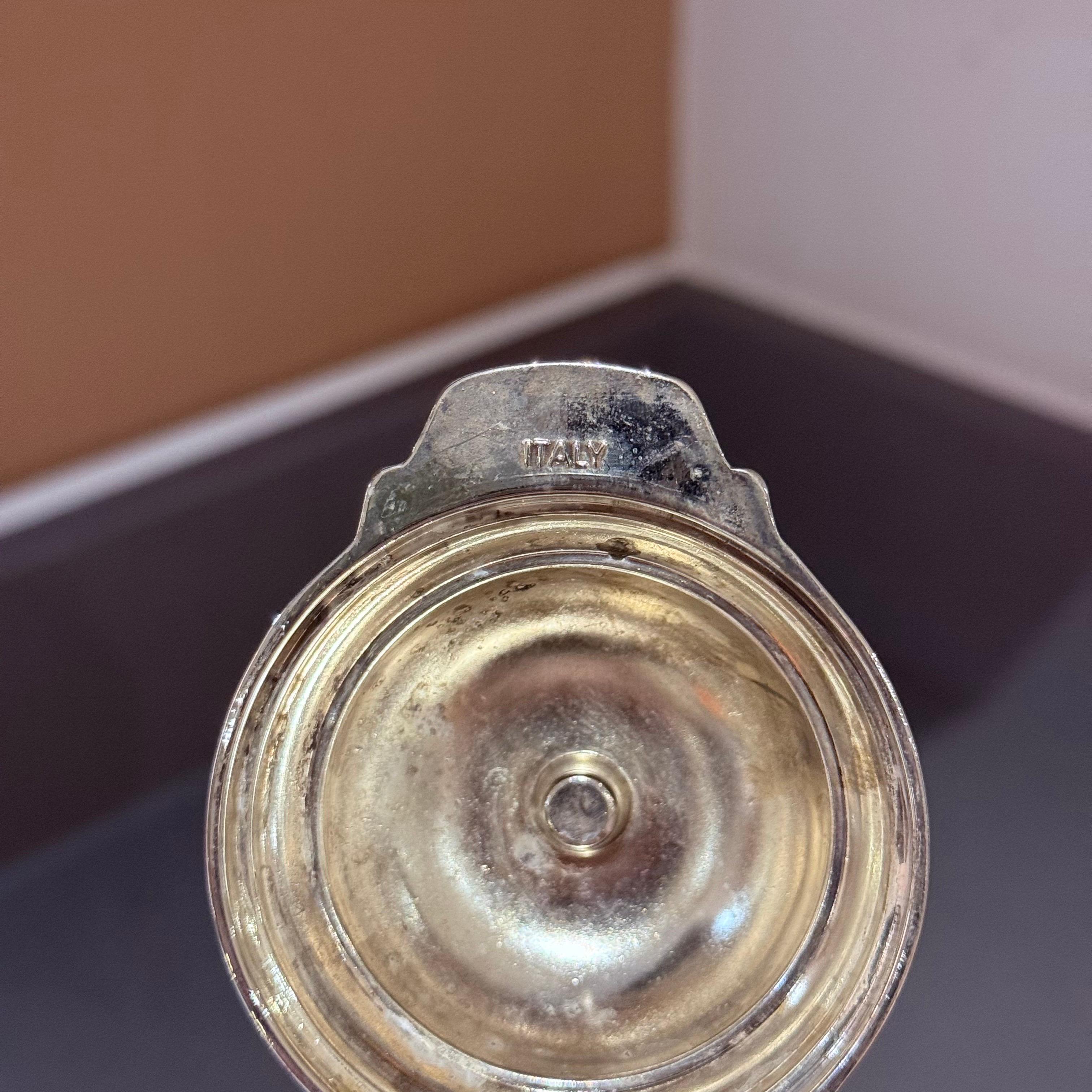 Pichet en argent ancien, Italie Crystal CLARET JUG Decorative Crystal Flask Silver en vente 2