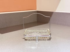 Antike Butterschale und Messer, Silberkristall-Butterschale, Deko-Tischware