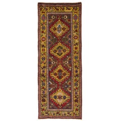 Antique Rugs Handmade Carpet Runners, Caucasian Karabagh Runner Rugs for Sale