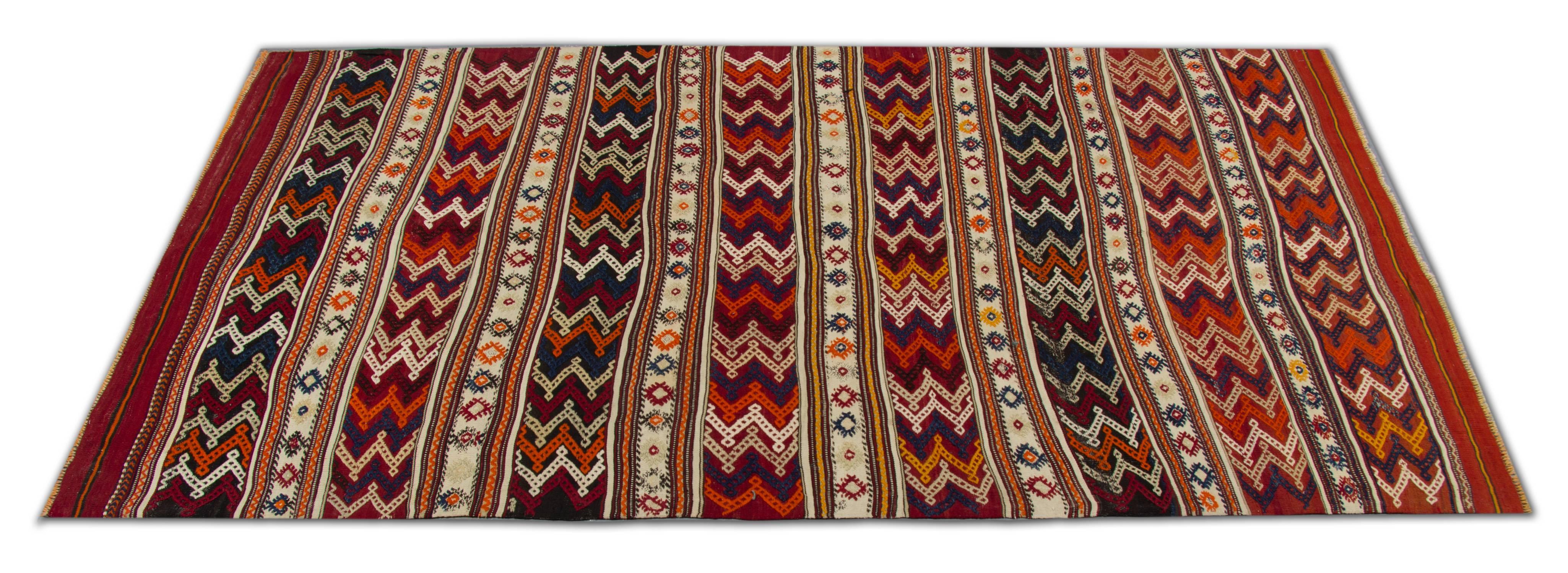 These handmade carpet antique rugs for sale are from Konya has located in the heart of Turkey, workshop Kilims of Konya are mostly known for their distinctive geometric designs oriental rug. These decorative rugs are kind of Kilims can very good