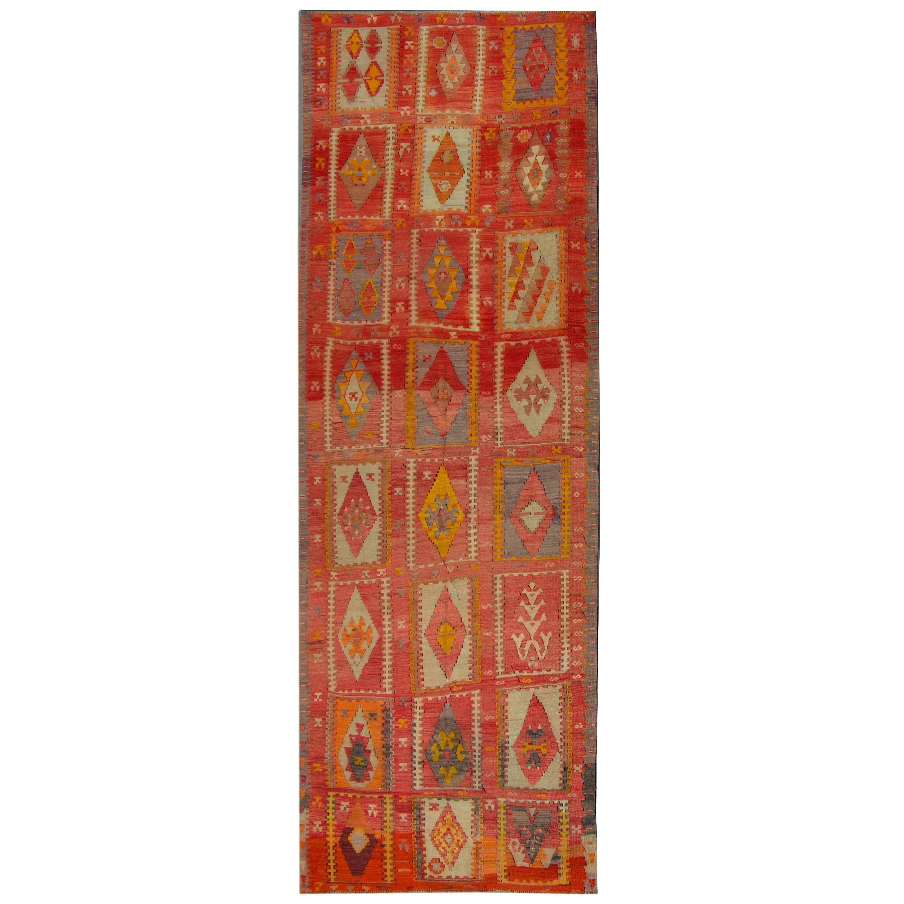 Antique Rugs, Handmade Carpet Runners Oriental Rug, Red Turkish Rug
