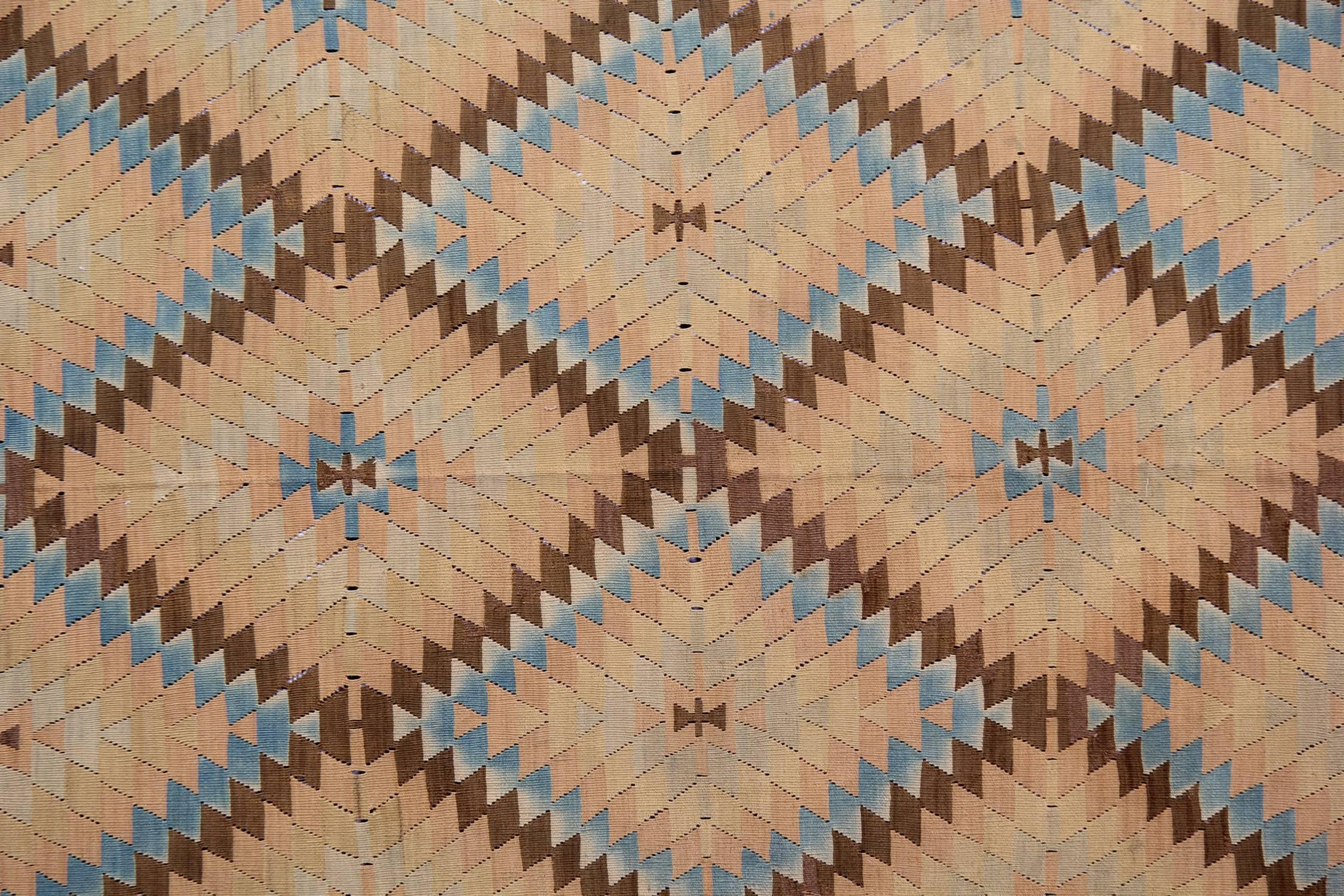 Turco Tappeto orientale Rug giallo Geometrico Kilim Rug tradizionale antico Runner Rug in vendita