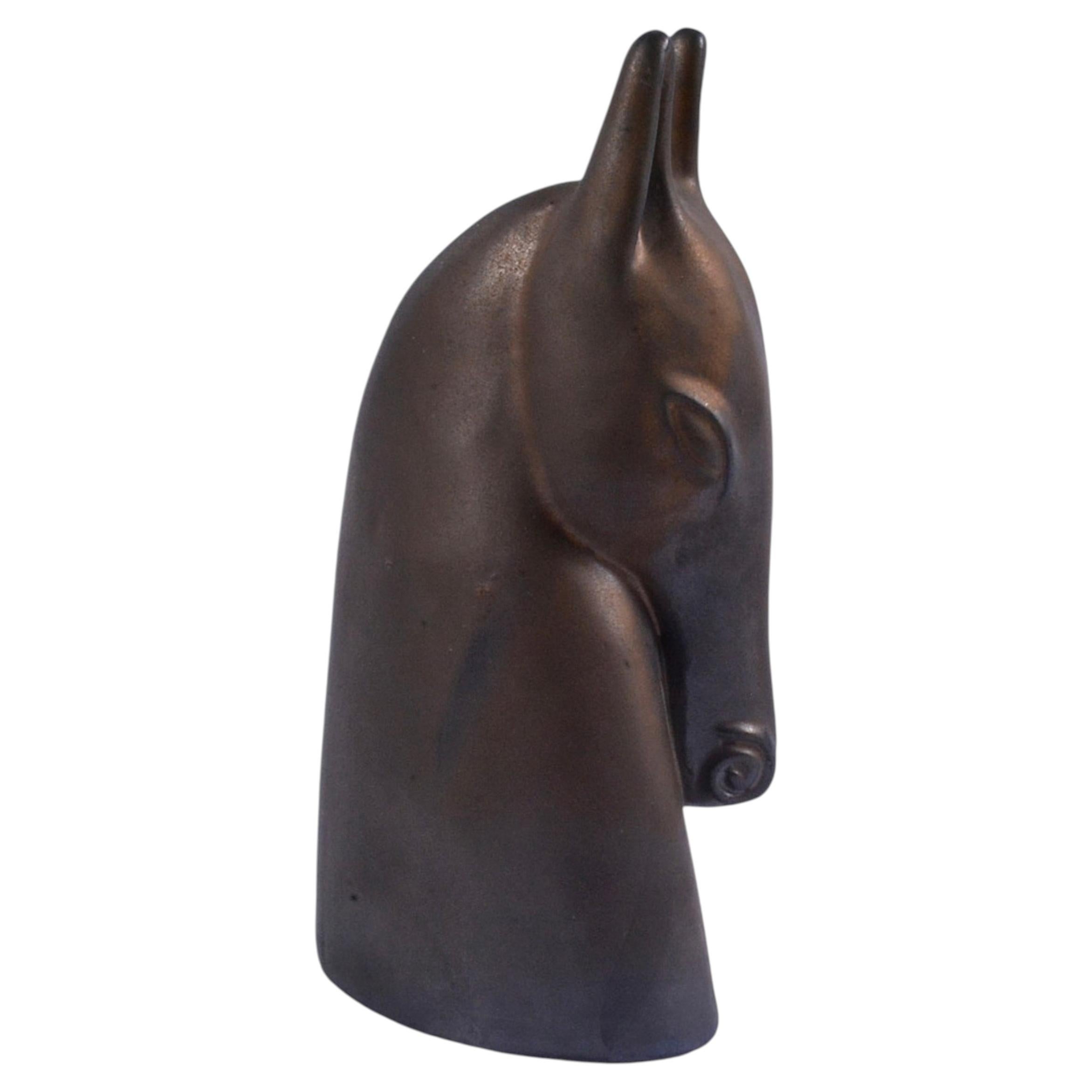 Antique Sculpture Horse Head Decorative Abstract Figurine ANETTE EDMARK