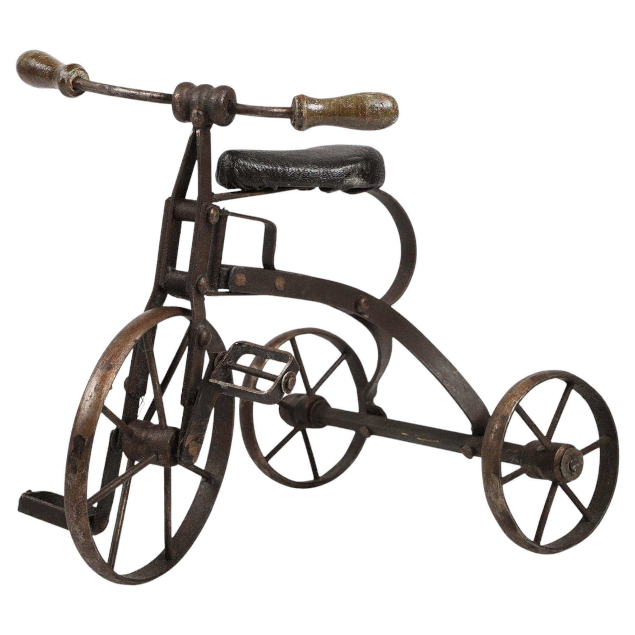 Decorative Bicycle SCULPTURE, Forged CYCLE Home Decor Antique 3-Wheeler