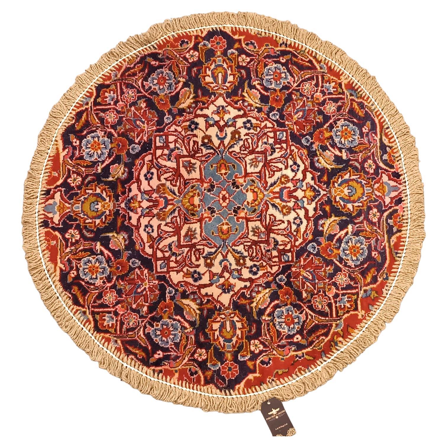 Handmade Round Rug Doormat Oriental Circular Interior Carpet Mat Entrance Way