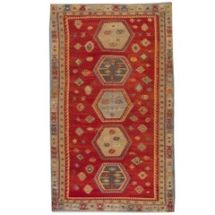 Antique Rugs Oriental Turkish Kilim Rug Red Sarkisla Hand Made Carpet Rugs