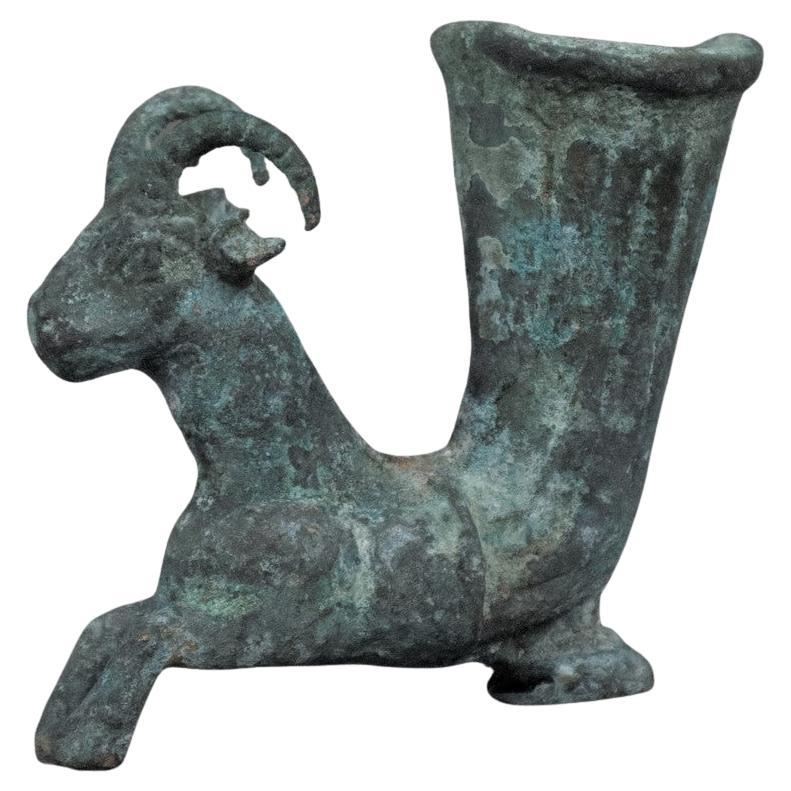 Skulptur Dekorativ Antike Rython, Seltene Kupfer Prähistorische Wein Trinkglas