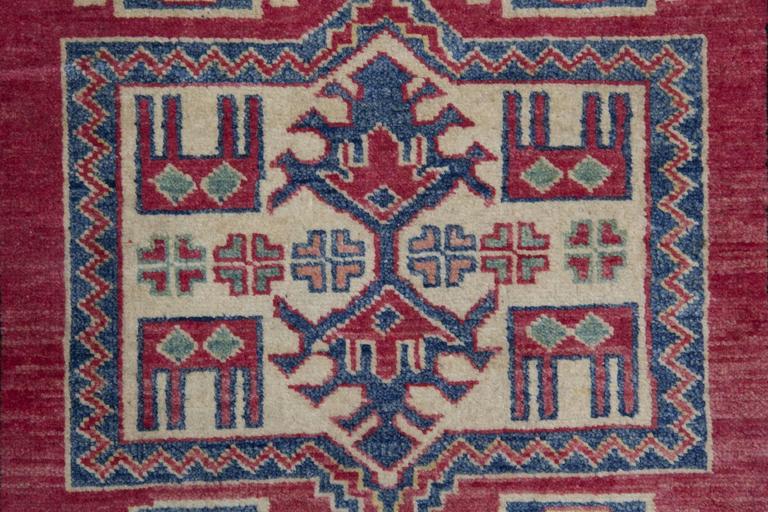 Handmade Afghan Geometric Rugs, Red Carpet Livingroom Rug 96 x 140 cm