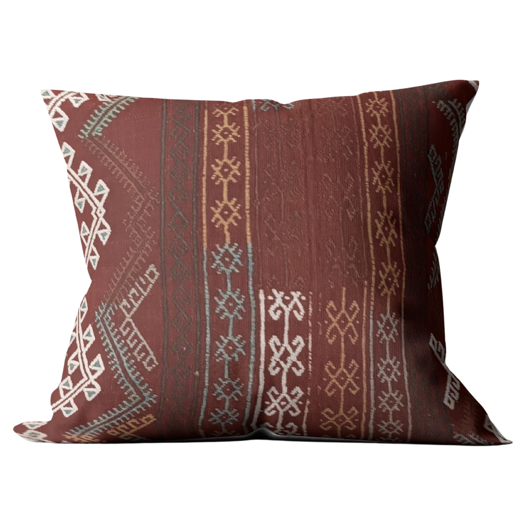 Housse de coussin Kilim Striped Decorative Tribal Wool Pillow Contemporary Geometric en vente