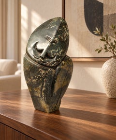 Signierte afrikanische Steinskulptur von Morning Chijumani, Simbabwe, 20. Jahrhundert.