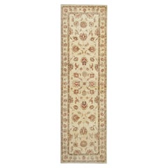 Traditional Runner Rug Handknotted Carpet Cream Area Gray Afghan Rug Home Decor