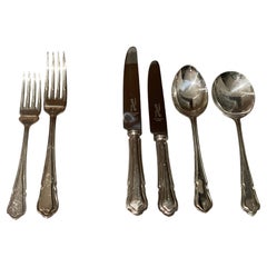 Table Knife Fork SIlver Plated Set of Cutlery 37 England Antique Art Deco