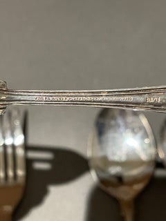 Table Knife Fork Sppon SIlver Plated Set of 6 Cutlery England Antique Art Deco