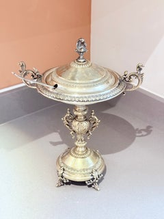 Antique Silver Cup, Swedish Nickel Silver Sugar Sprinkler with Spoon Östberg