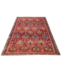 Rare Antique Kilims Rust Handwoven Tribal Kilim Rug Wool Şarkışla Rug