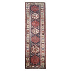 Handmade Oriental Wool Runner, Long Geometric Medallion Carpet Stair Runner