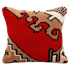 Traditional Red Wool Cushion Cover, Vintage Turkish Kilim Pillow Home Decor