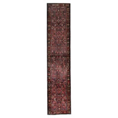 Vintage Runner Rug, Long Wool Caucasian Stair Runner Herati Pattern, Hallway Rug