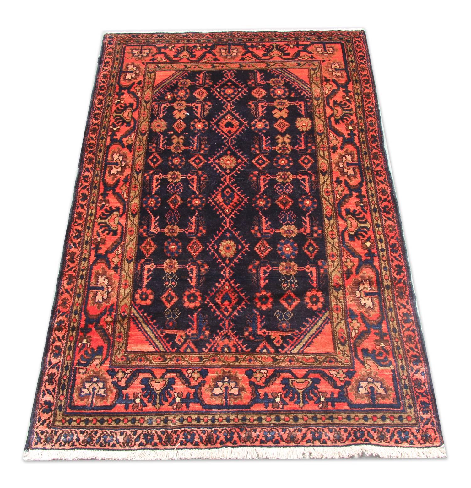 Afghan Vintage Tribal Rug, Handmade Oriental Wool Carpet Rug Geometric