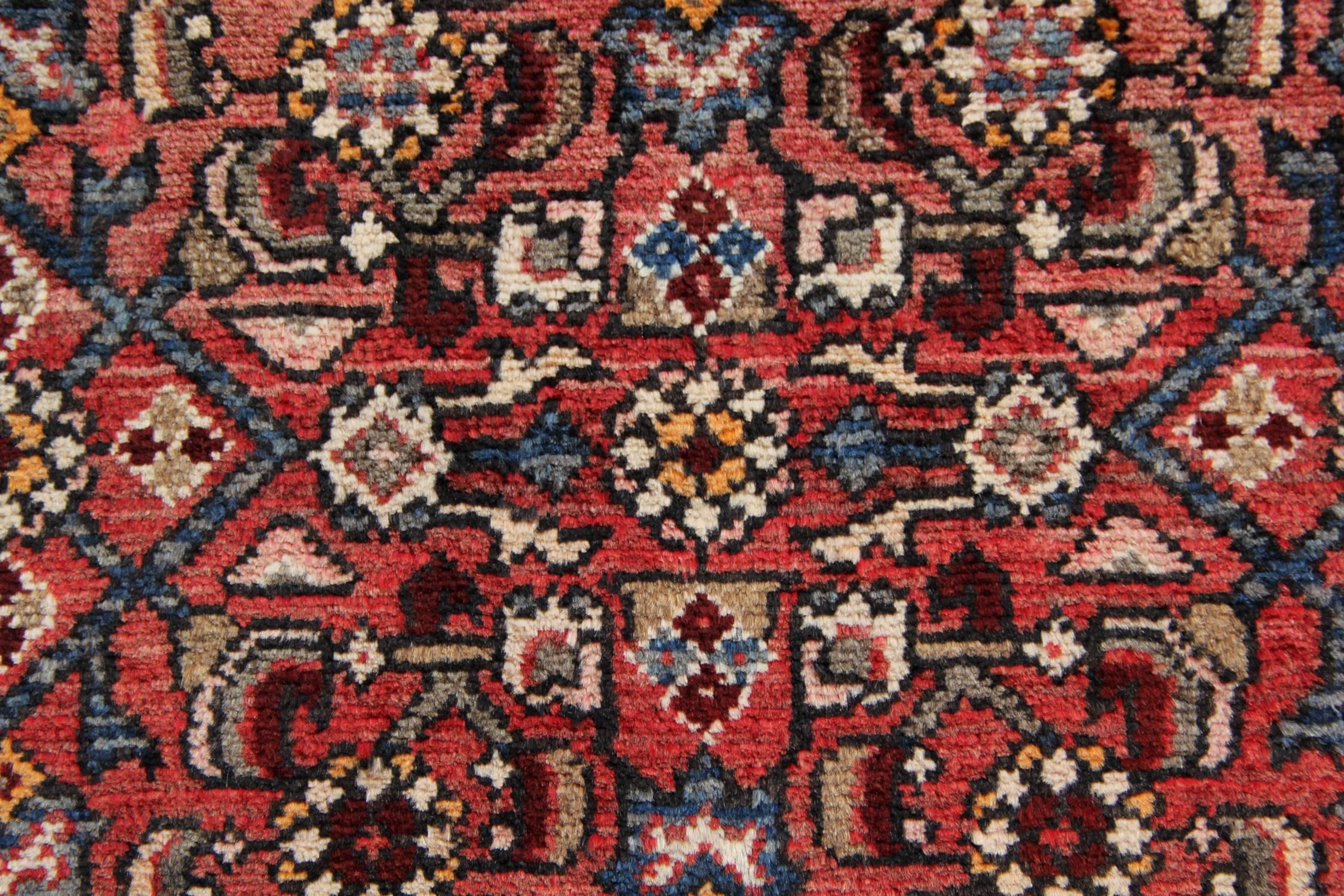 Azerbaijani Antique Handmade Carpet Runner Oriental Rug Traditional Wool Runner 390x85cm  For Sale