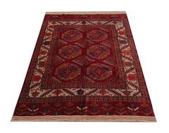 Antique Rugs Red Carpet from Turkmenistan, Hand woven Organic Wool Rug