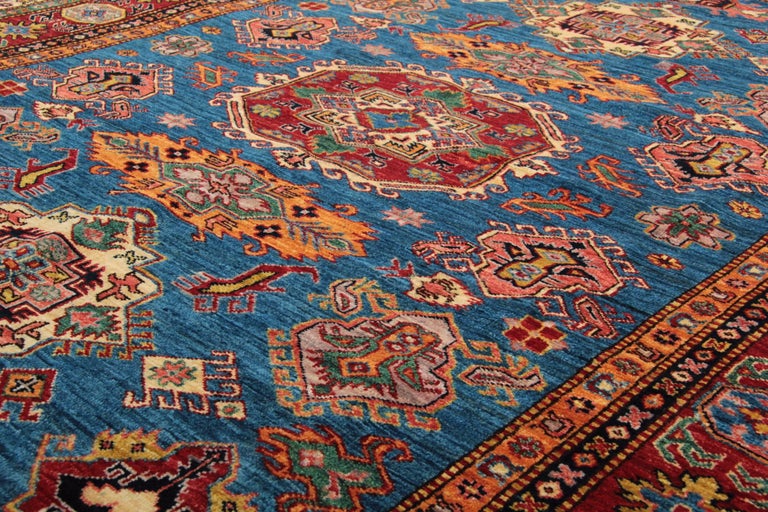 Afghan Blue Kazak Rugs, Carpet from Afghanistan For Sale at 1stdibs