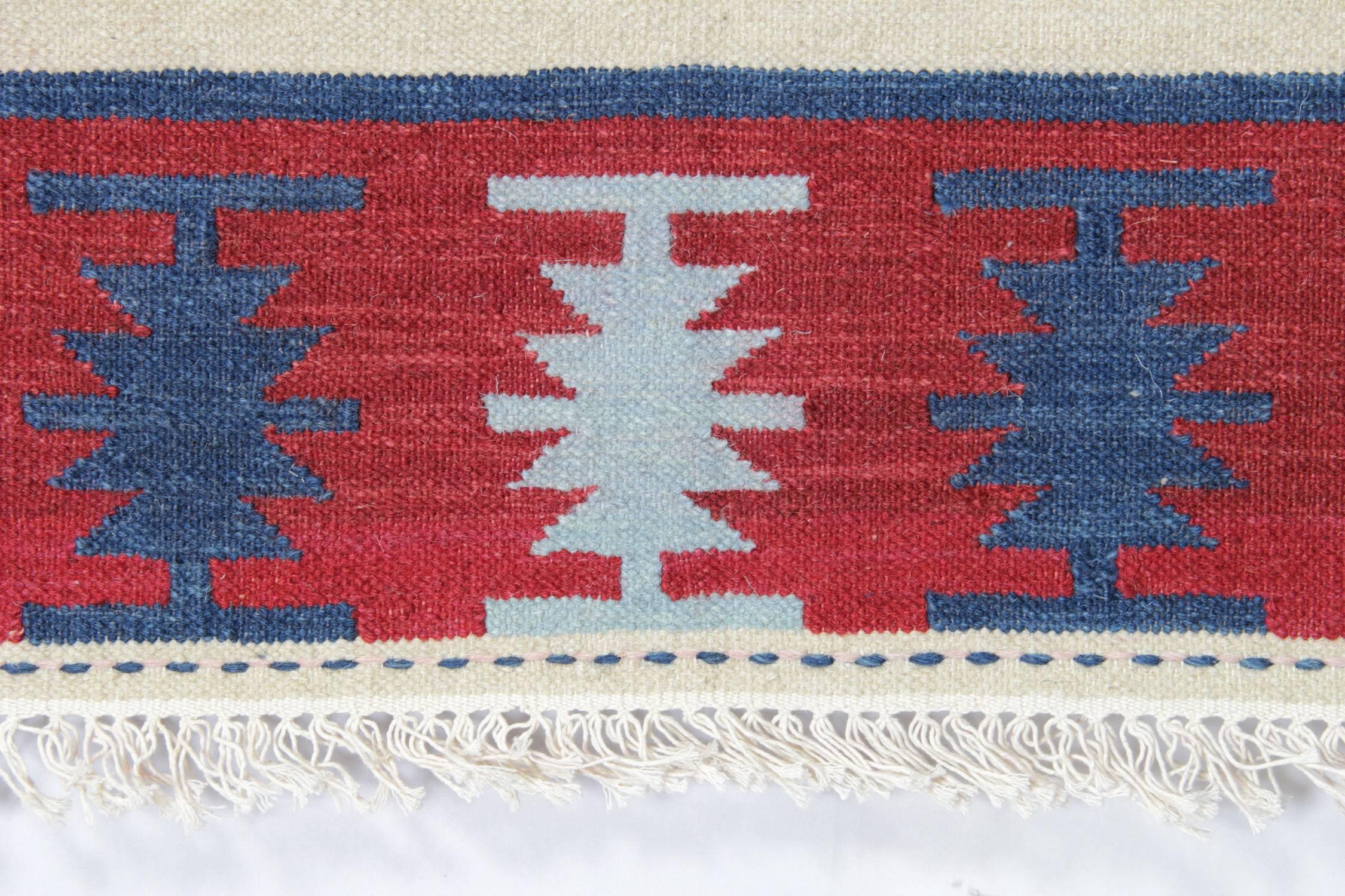 Tribal Oriental Rug Blue Kilim Rugs, Traditional Rugs, Hand Made Carpet for Sale