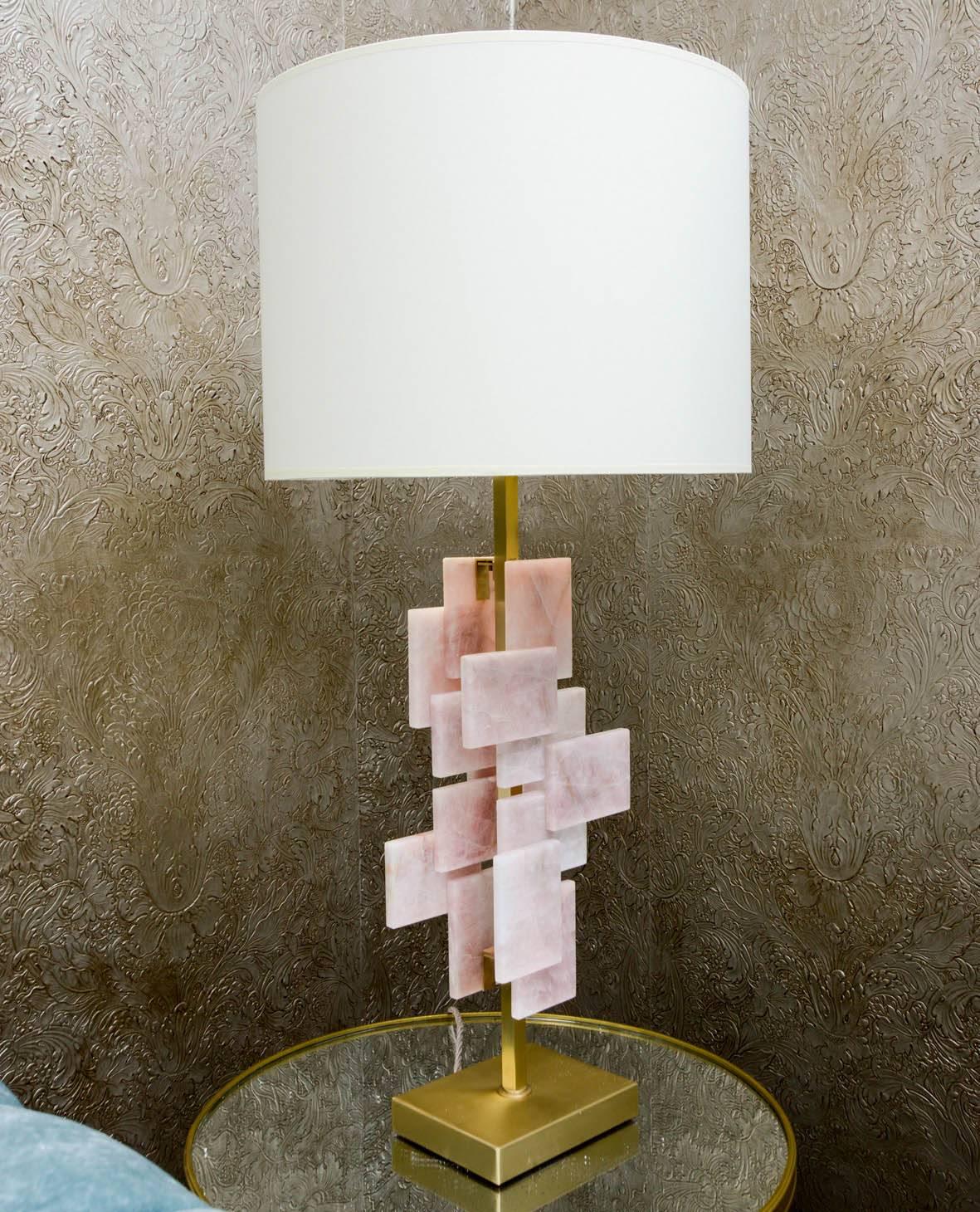 Pair of Pink Quartz Lamps In Excellent Condition In Saint-Ouen (PARIS), FR