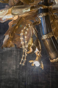 Spectacular Brass Banana Tree Floor Lamp