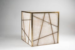 Paire de piédestaux cubiques en albâtre