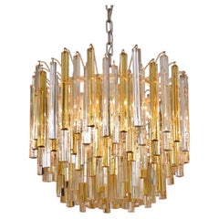 Large mid-century Venini Murano chandelier 'Trilobo', signed