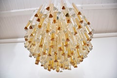 Large mid-century Venini Murano chandelier 'Trilobo', signed