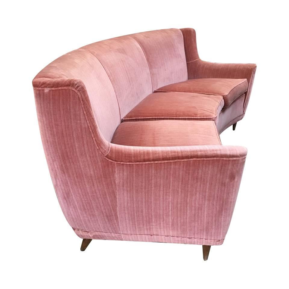 Rare Curved Sofa, Design Gio Ponti in 1940 For Sale