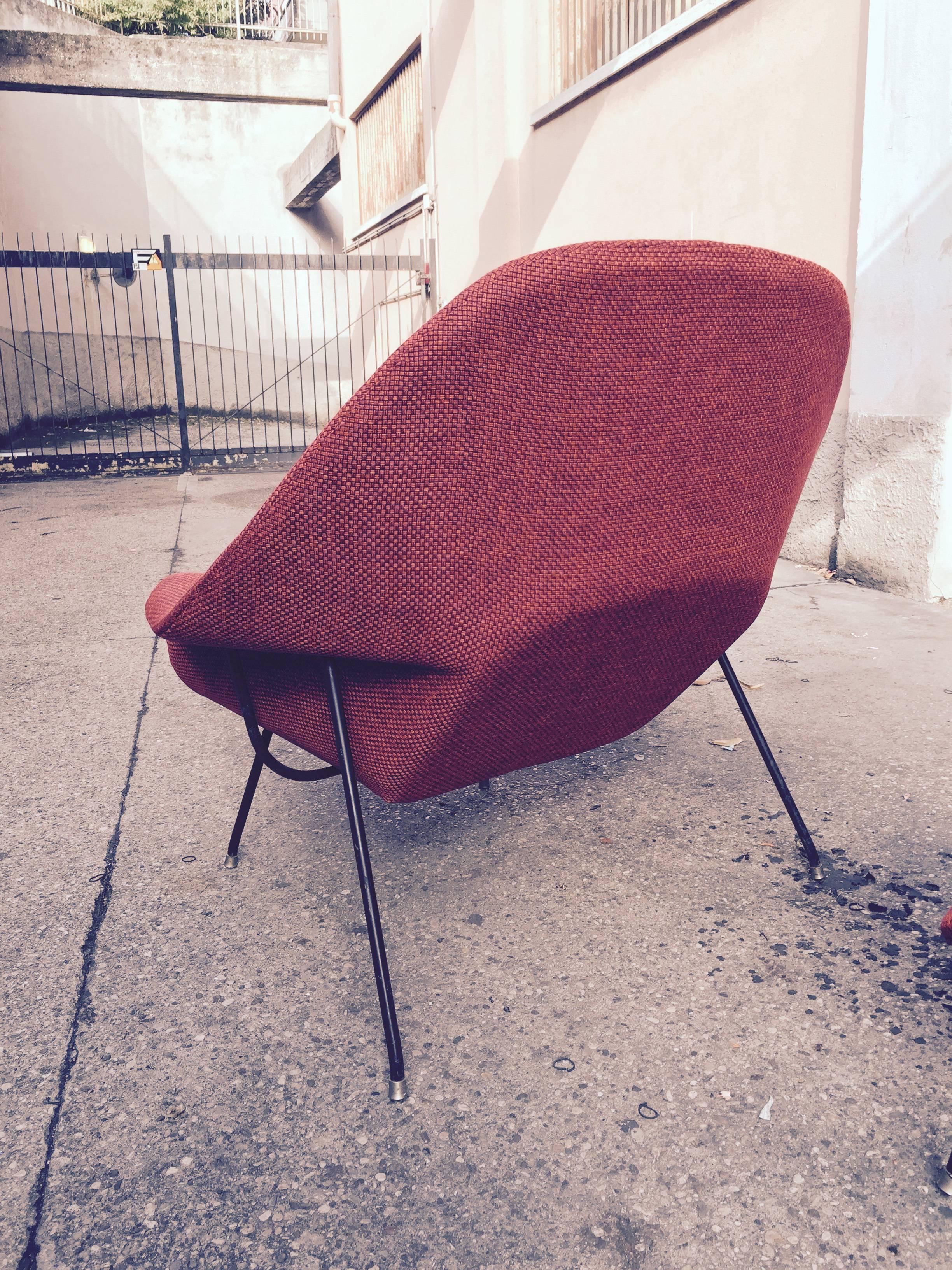 Metal Chair with Ottoman Designed by Eero Saarinen in 1950