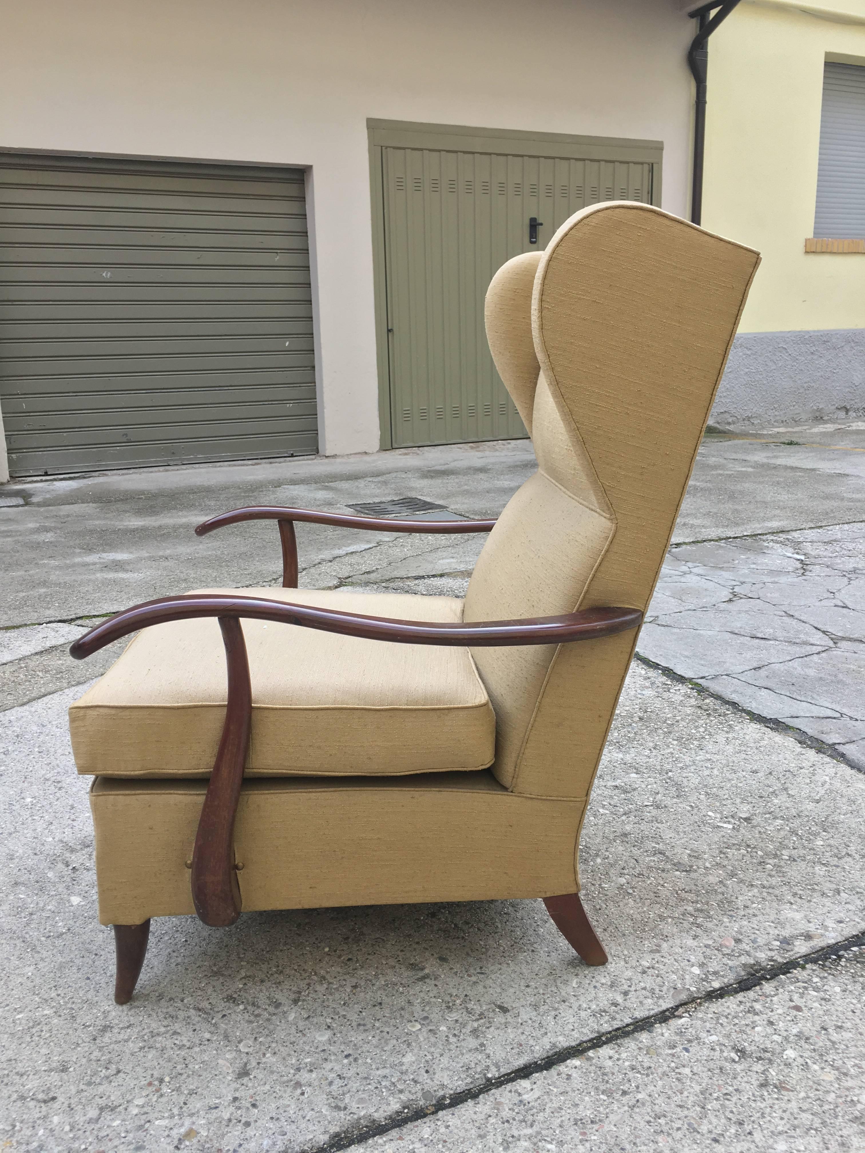 Italian Pair of Armchairs, Design Paolo Buffa