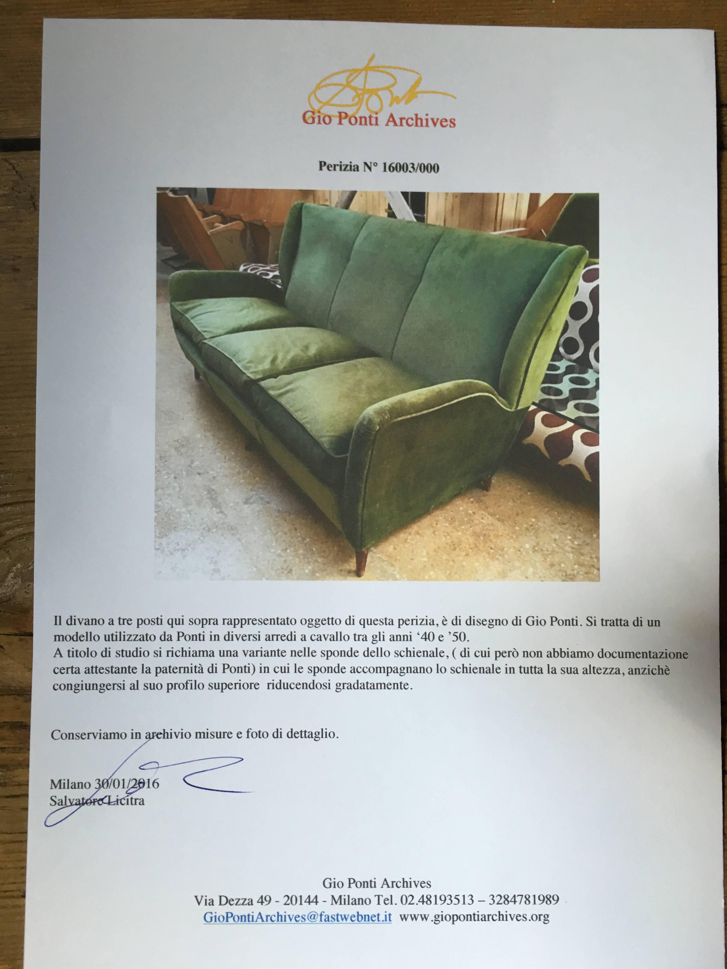 Rare Sofa, Design Gio Ponti, 1948 In Good Condition In Saint-Ouen, FR