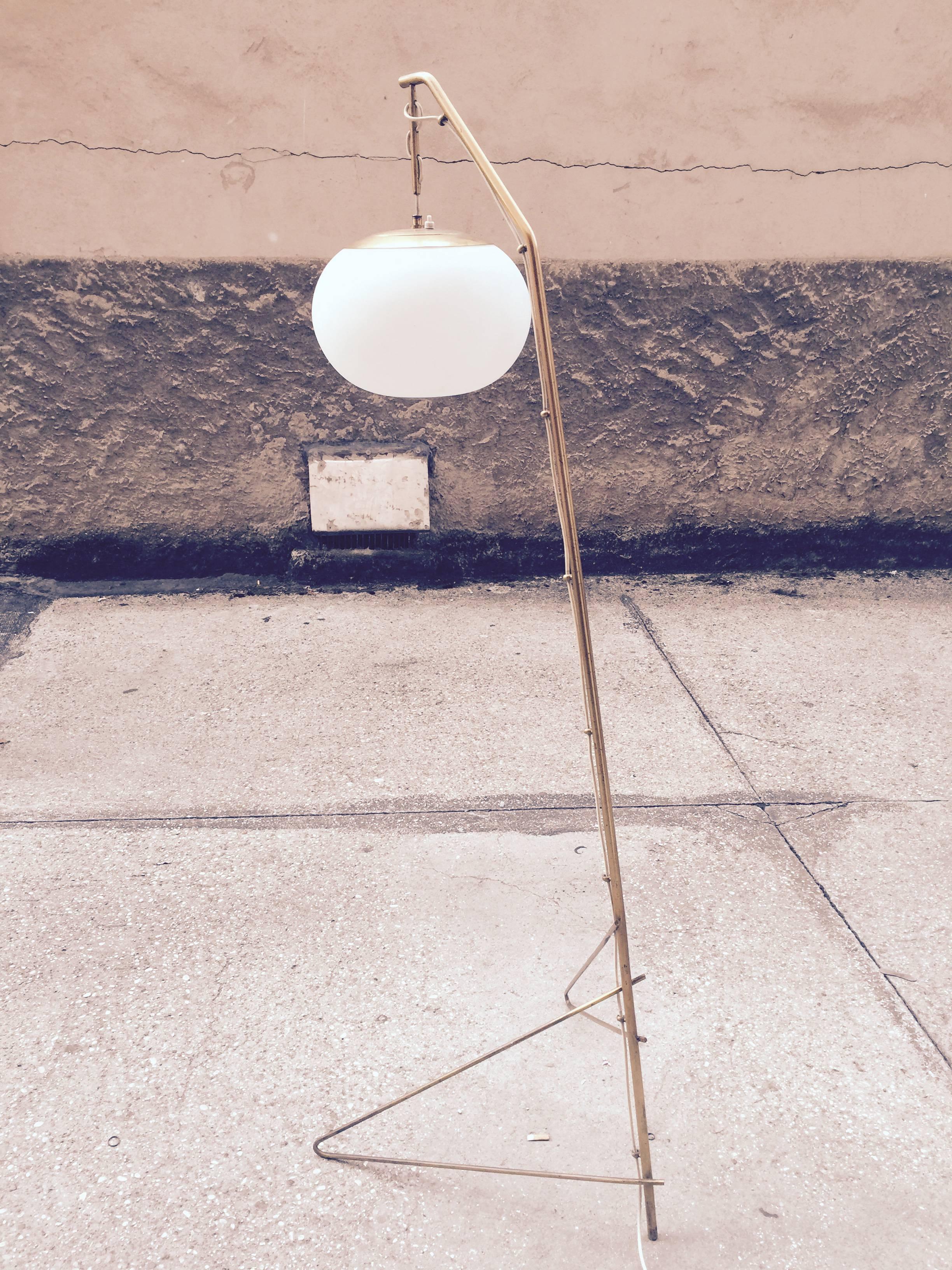 Rare Floor Lamp Attributed to Gino Sarfatti In Excellent Condition In Saint-Ouen, FR
