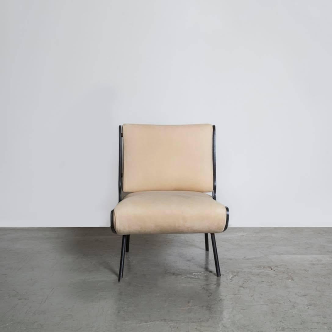 Brass Model No. 836 Lounge Chair by Gianfranco Frattini