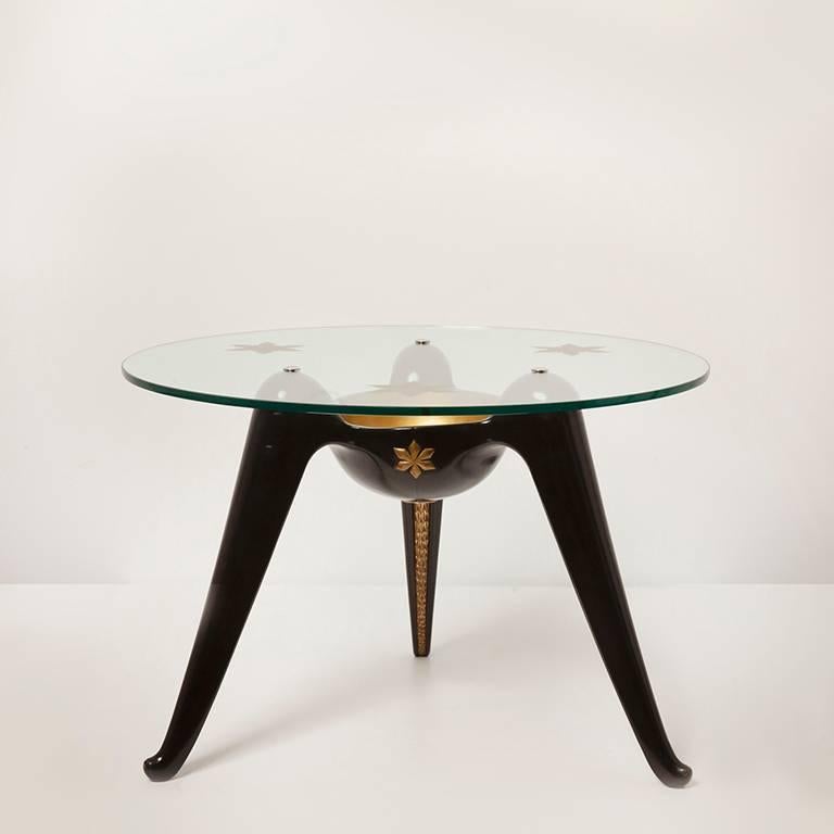 Carved Coffee Table by Osvaldo Borsani For Sale