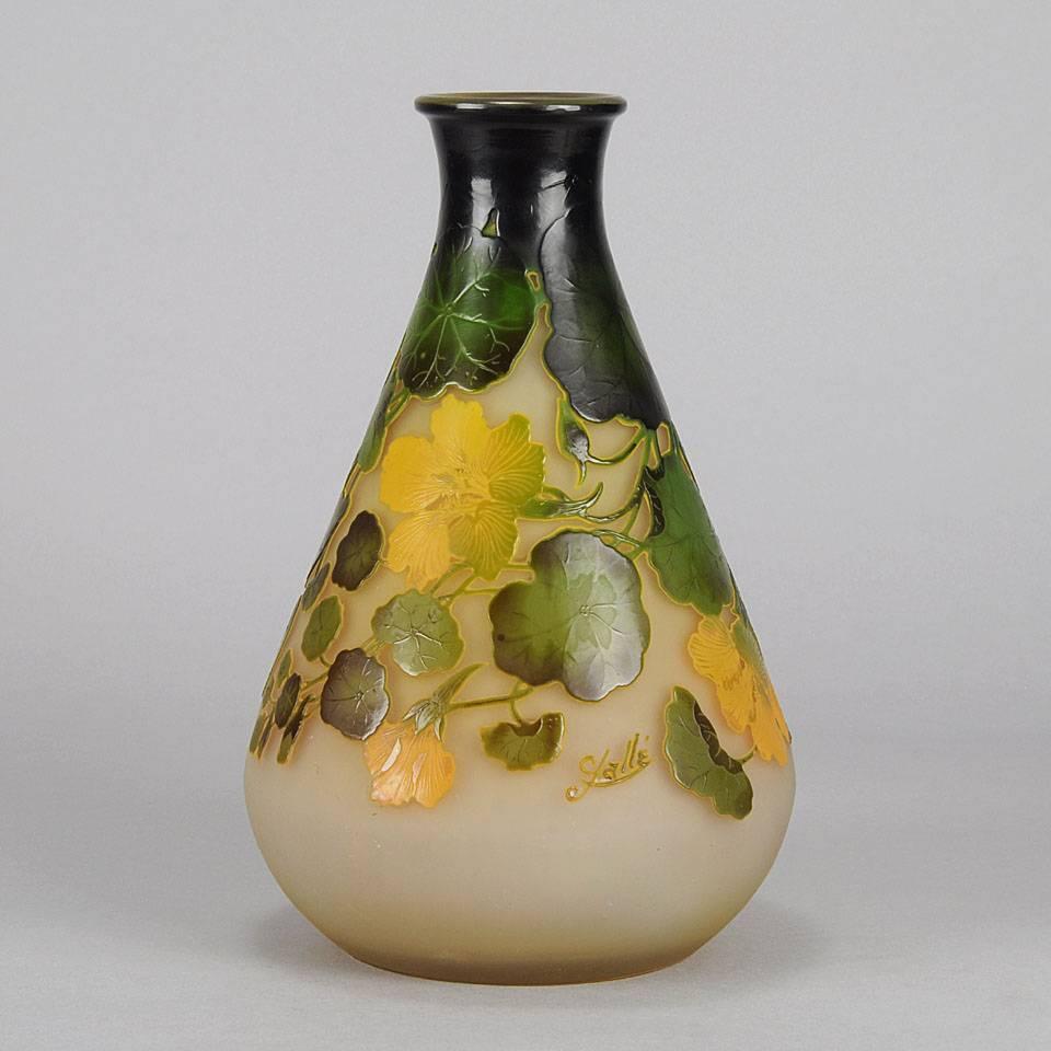 Art Nouveau Yellow Flower Vase For Sale
