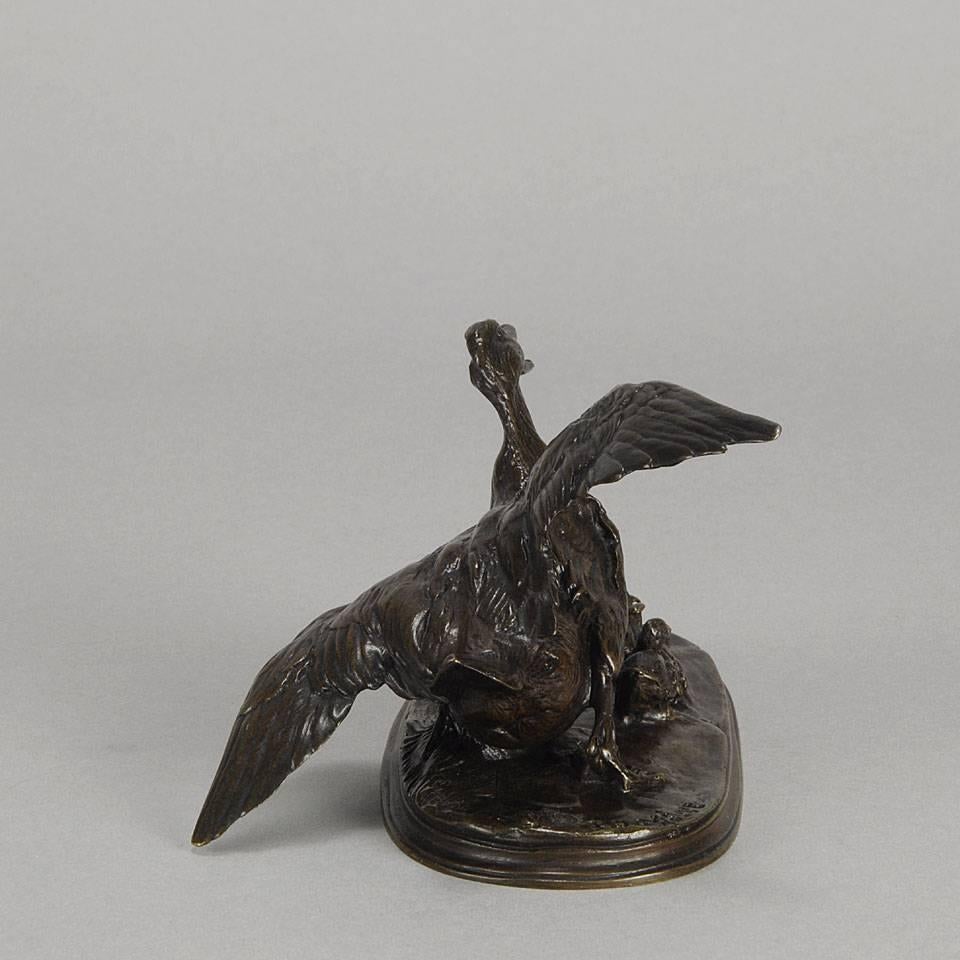 Bronze Canard Avec Ses Canetons by Pierre Jules Mene For Sale