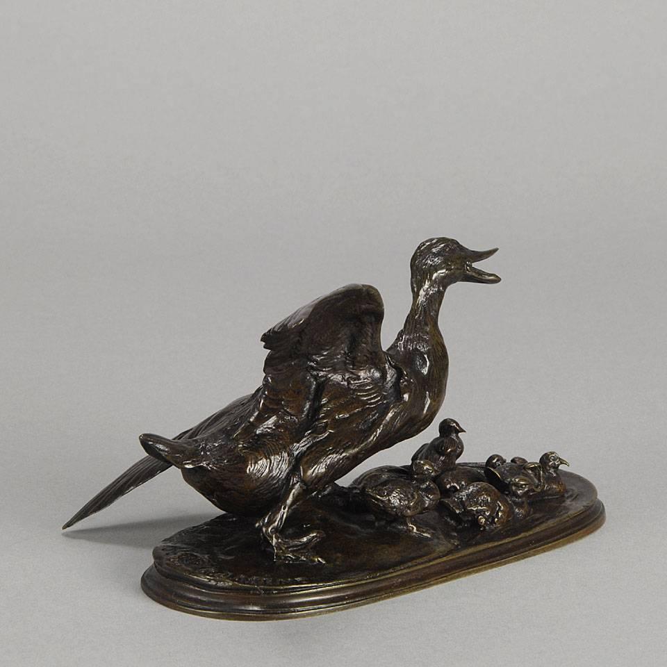 Canard Avec Ses Canetons by Pierre Jules Mene For Sale 1