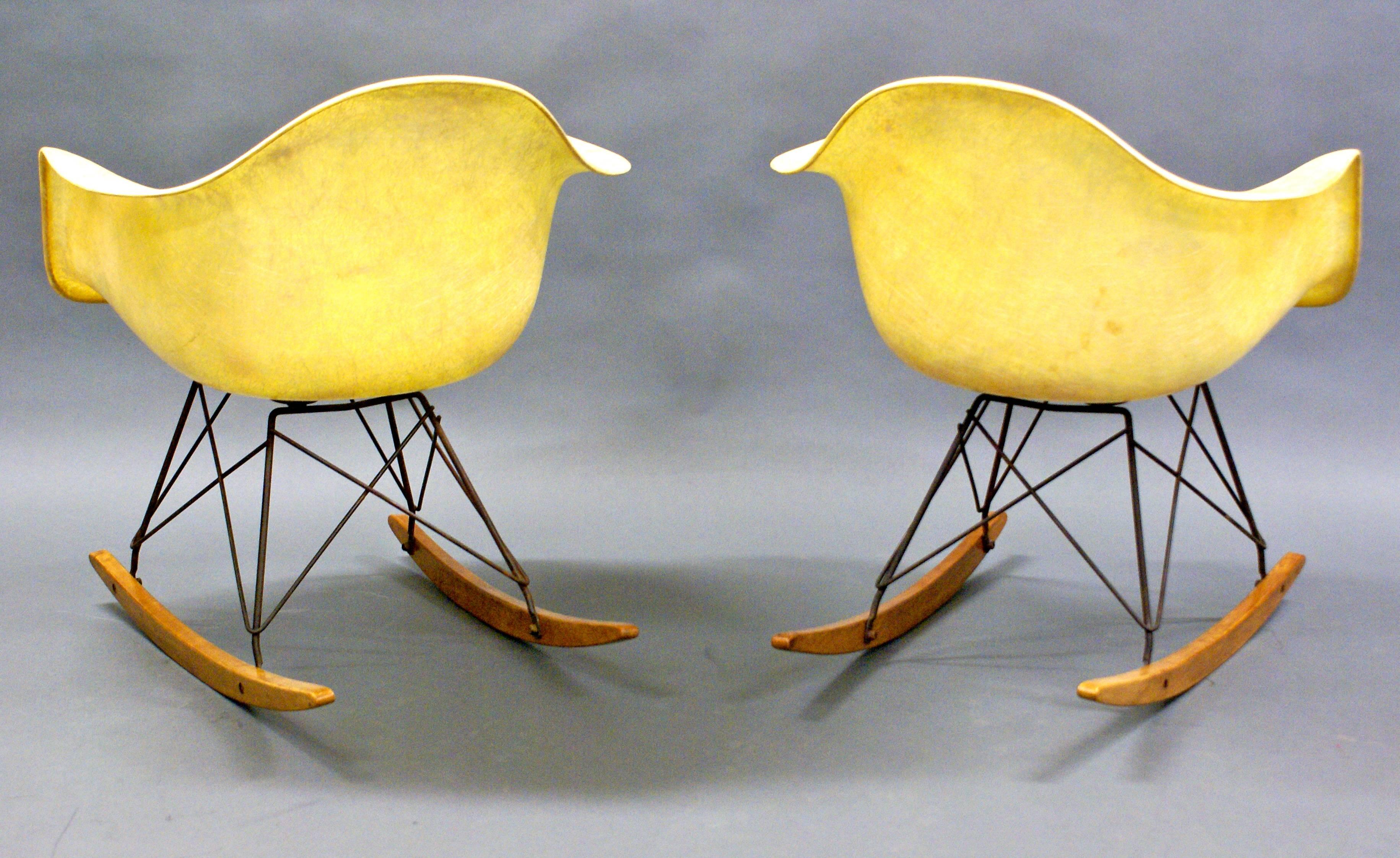 American Pair of Early Rope Edge RAR Chairs by Charles and Ray Eames