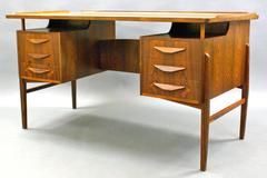 Danish Rosewood Curved Desk by Svend Aage Madsen